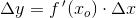 \Delta y=f\, {}'(x_o)\cdot \Delta x