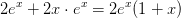 2e^x+2x\cdot e^x=2e^x(1+x)