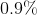 0.9\%