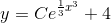 y=Ce^{\frac{1}{3}x^3}+4