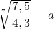 \sqrt[7]{\frac{7,5}{4,3}}=a