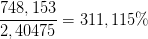 \frac{748,153}{2,40475}=311,115\%
