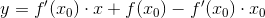 y=f'(x_0)\cdot x+f(x_0)-f'(x_0)\cdot x_0
