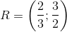 R=\left ( \frac{2}{3};\frac{3}{2} \right )