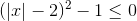 (|x|-2)^2-1\leq 0