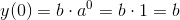 y(0)=b\cdot a^0=b\cdot 1=b