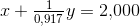 x+\tfrac{1}{0{,}917}y=2{,}000