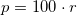 \small p=100\cdot r