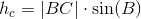 h_c=\left | BC \right |\cdot \sin(B)