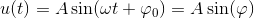 u(t)=A\sin(\omega t+\varphi_0 )=A\sin(\varphi )
