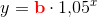 y=\mathbf{\color{Red} b}\cdot 1{,}05^x