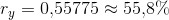 r_y=0{,}55775\approx 55{,}8\%