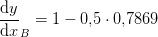 \frac{\mathrm{d} y}{\mathrm{d} x}_B=1-0{,}5\cdot 0{,}7869
