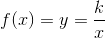 f(x)=y=\frac{k}{x}