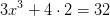 3x^3 +4\cdot 2 =32