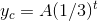 y_c=A(1/3)^t