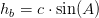 h_b=c\cdot \sin(A)