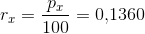 r_x=\frac{p_x}{100}=0{,}1360