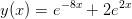 y(x)=e^{-8x}+2e^{2x}
