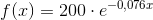 f(x)=200\cdot e^{-0,076x}