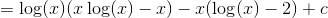 =\log(x)(x\log(x)-x)-x(\log(x)-2)+c