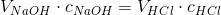 V_{NaOH}\cdot c_{NaOH}= V_{HCl}\cdot c_{HCl}