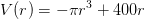 V(r)=-\pi r^3+400r