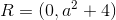 R=(0,a^2+4)