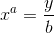 x^a=\frac{y}{b}