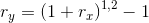 r_y=\left (1+r_x \right )^{1{,}2}-1