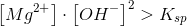 \Normal \left [ Mg^{2+} \right ]\cdot \left [ OH^{-} \right ]^2> K_{sp}