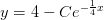 y=4-Ce^{-\frac{1}{4}x}