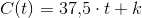 C(t)=37{,}5\cdot t+k