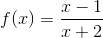 f(x)=\frac{x-1}{x+2}