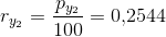 r_{y_2}=\frac{p_{y_2}}{100}=0{,}2544\: