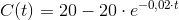 C(t)=20-20\cdot e^{-0,02\cdot t}