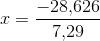 x=\frac{-28{,}626}{7{,}29}