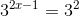 3^{2x-1}=3^2