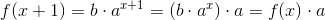 f(x+1)=b\cdot a^{x+1}=\left (b\cdot a^x \right )\cdot a=f(x)\cdot a