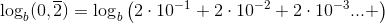 \log_b(0,\overline{2})=\log_b\left ( 2\cdot 10^{-1} +2\cdot 10^{-2}+2\cdot 10^{-3}...+\right )