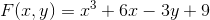 F(x,y) = x^3+6x-3y+9