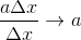 \frac{a\Delta x}{\Delta x}\rightarrow a