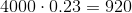 4000 \cdot 0.23 = 920