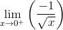 \lim_{x\rightarrow 0^+}\left (\frac{-1}{\sqrt{x}} \right )