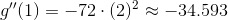 g''(1)=-72\cdot(2)^2\approx -34.593