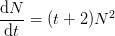 \frac{\mathrm{d} N}{\mathrm{d} t}=(t+2)N^2