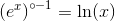 \left (e^x \right )^{\circ -1}=\ln(x)