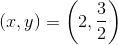 \left ( x,y \right )=\left (2,\frac{3}{2} \right )