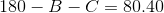 180-B-C=80.40