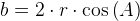 b=2\cdot r\cdot \cos\left (A \right )